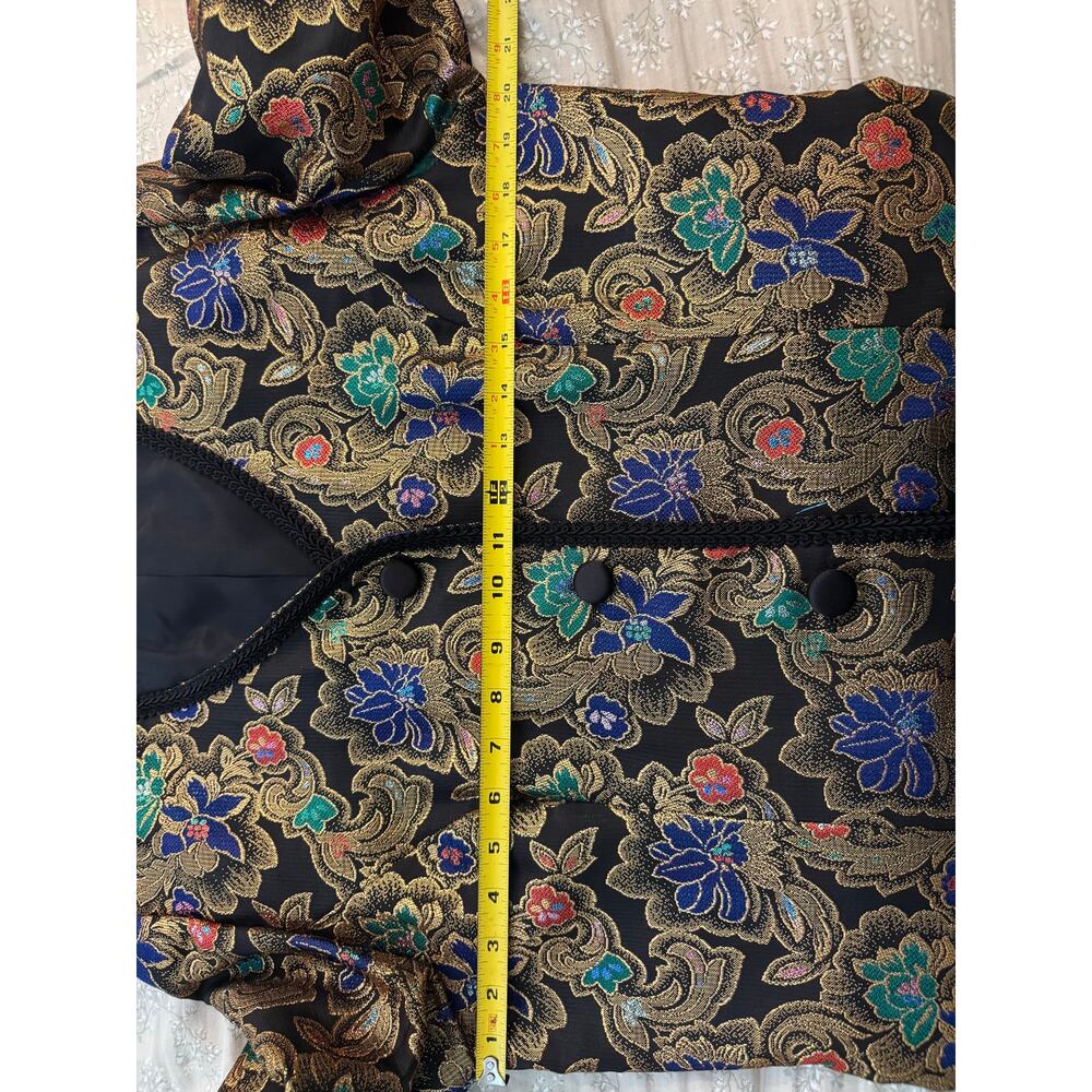 Talbots Kathryn Conover Metallic Gold Brocade Floral Evening Jacket Blazer 14 - Picture 4 of 7